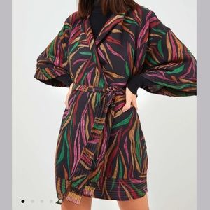 FARM RIO Shinny Zebra Mini Wrap Dress